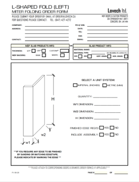 Mitre Fold Order Forms